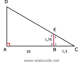 Hoogte driehoek berekenen