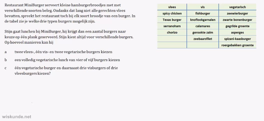 Permutaties en combinaties Opgave 30