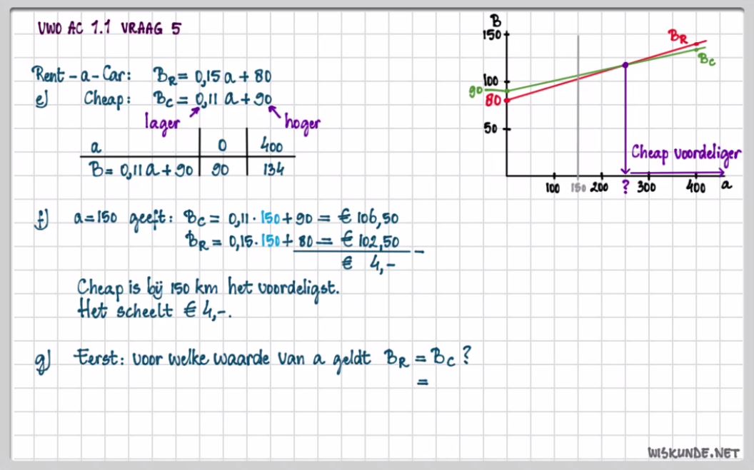 Lineaire formules Opgave 5