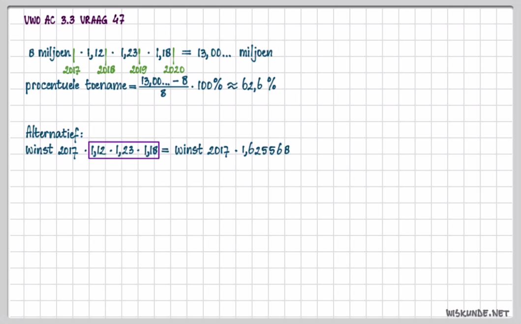 Procentberekeningen en de wetenschappelijke notatie Opgave 43