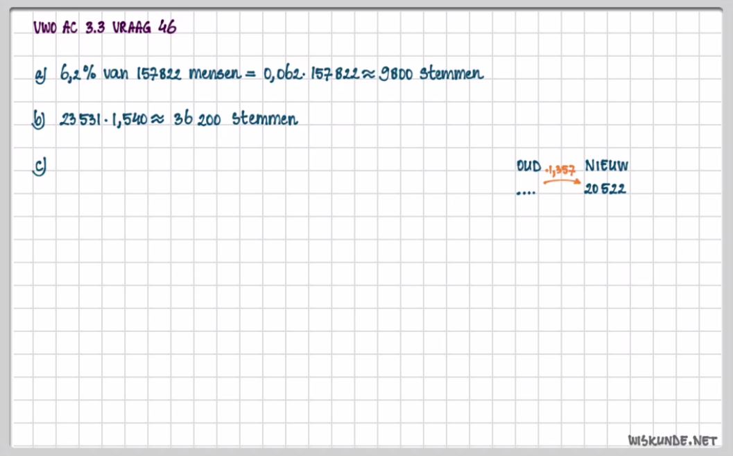 Procentberekeningen en de wetenschappelijke notatie Opgave 41