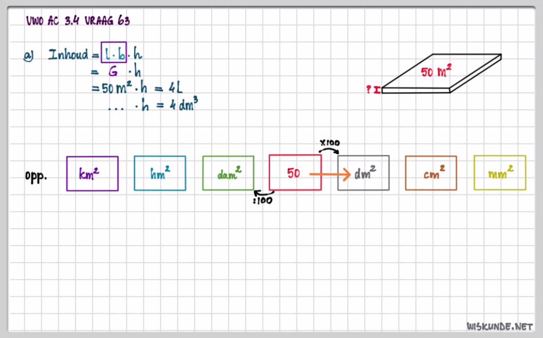 Rekenen met eenheden Opgave 54