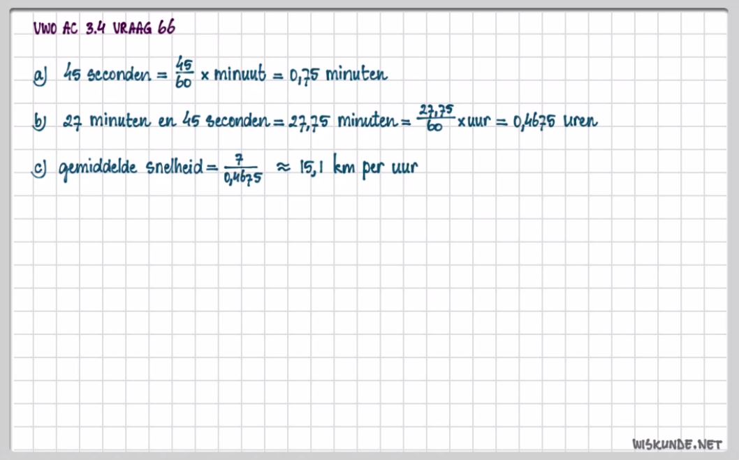Rekenen met eenheden Opgave 57