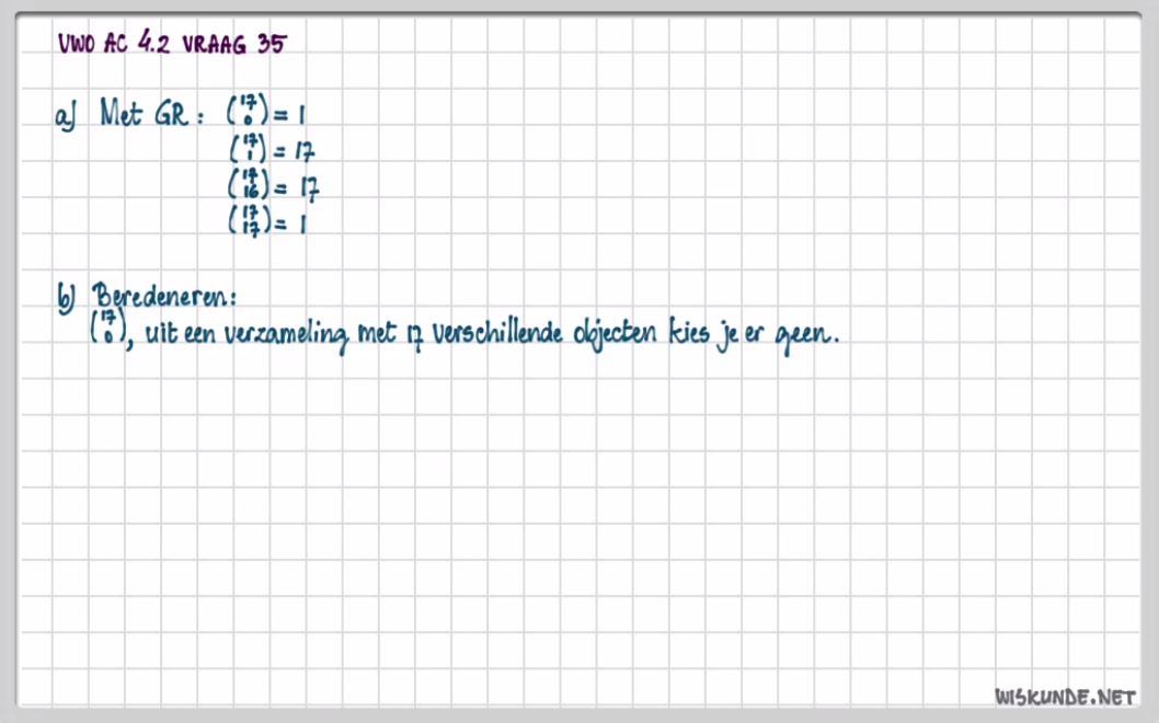 Permutaties en combinaties Opgave 37