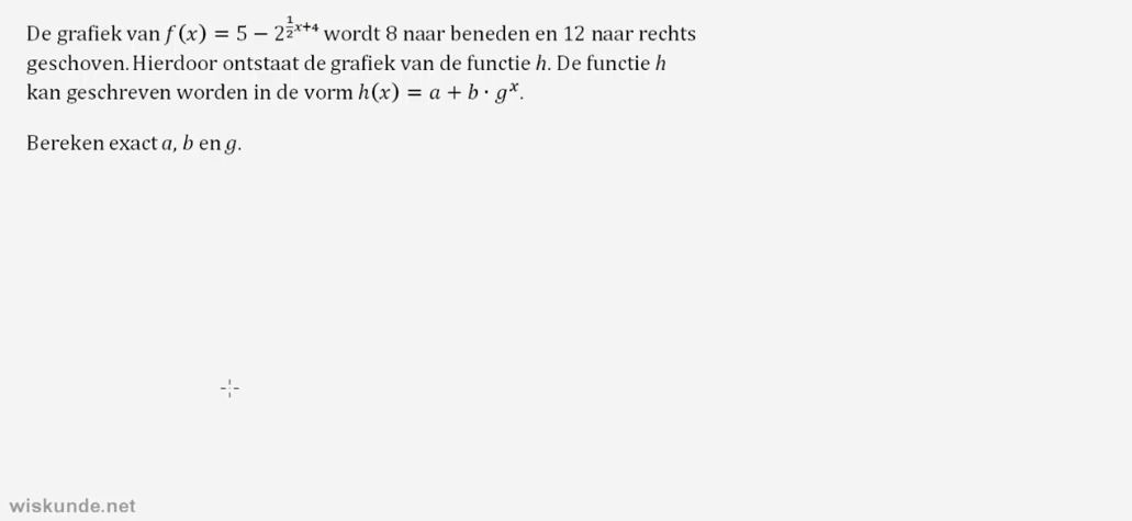 Exponenti&euml;le functies Opgave 64