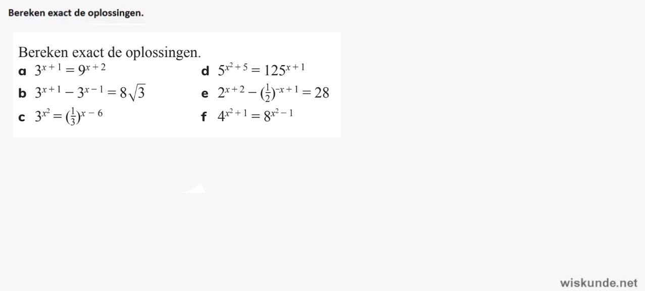 Exponenti&euml;le functies Opgave 75