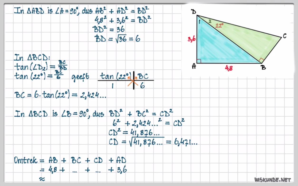 Berekeningen met de tangens Opgave 35