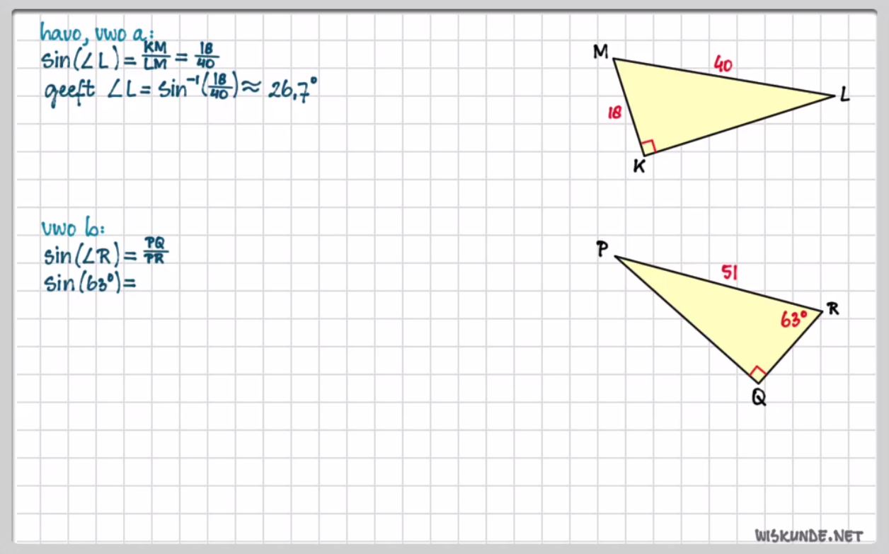 De sinus en de cosinus Opgave 52