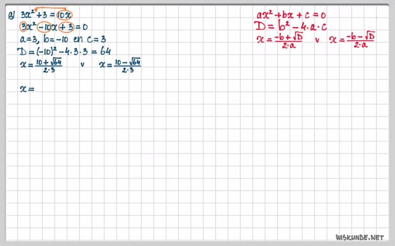 De abc-formule Opgave 14