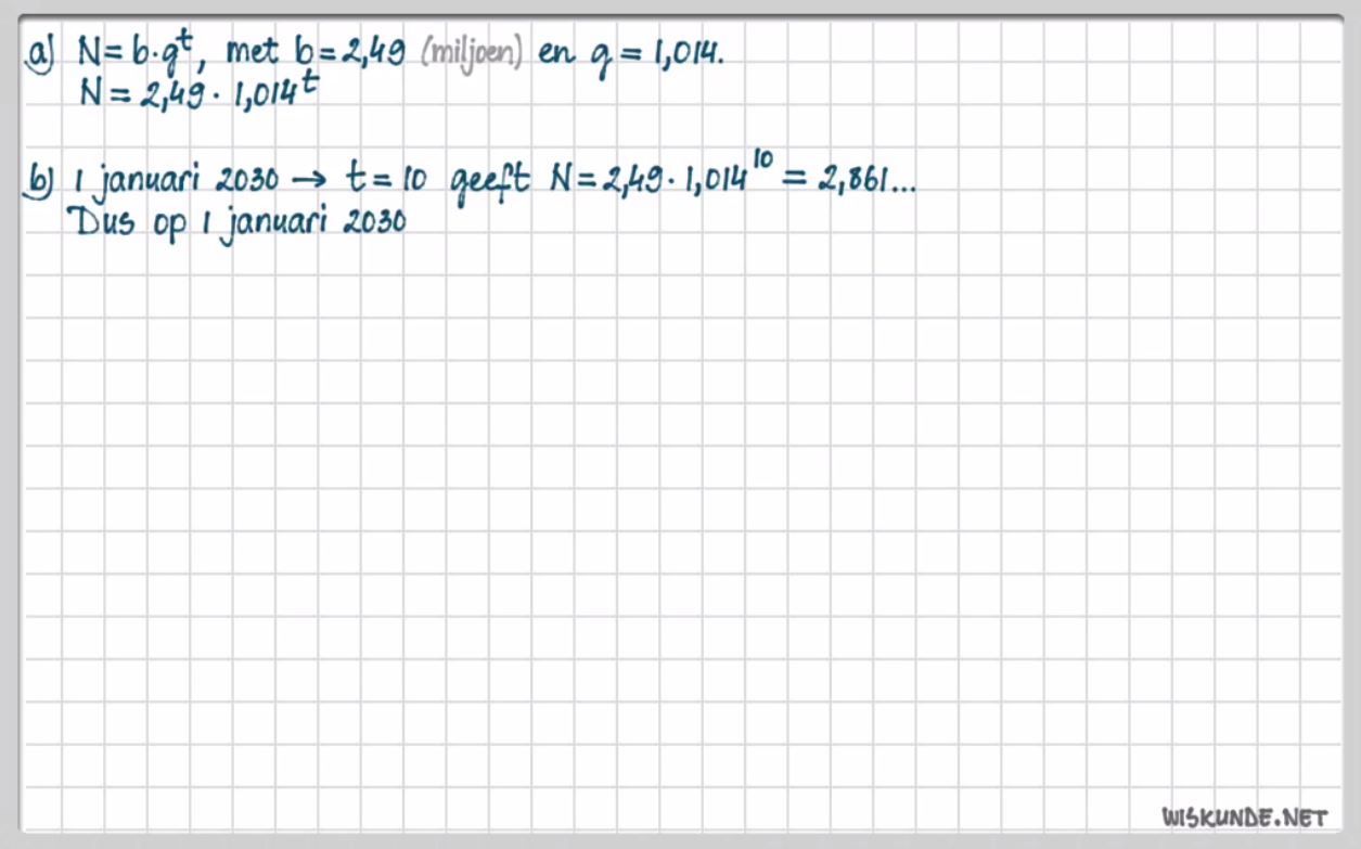 Exponenti&euml;le groei Opgave 21