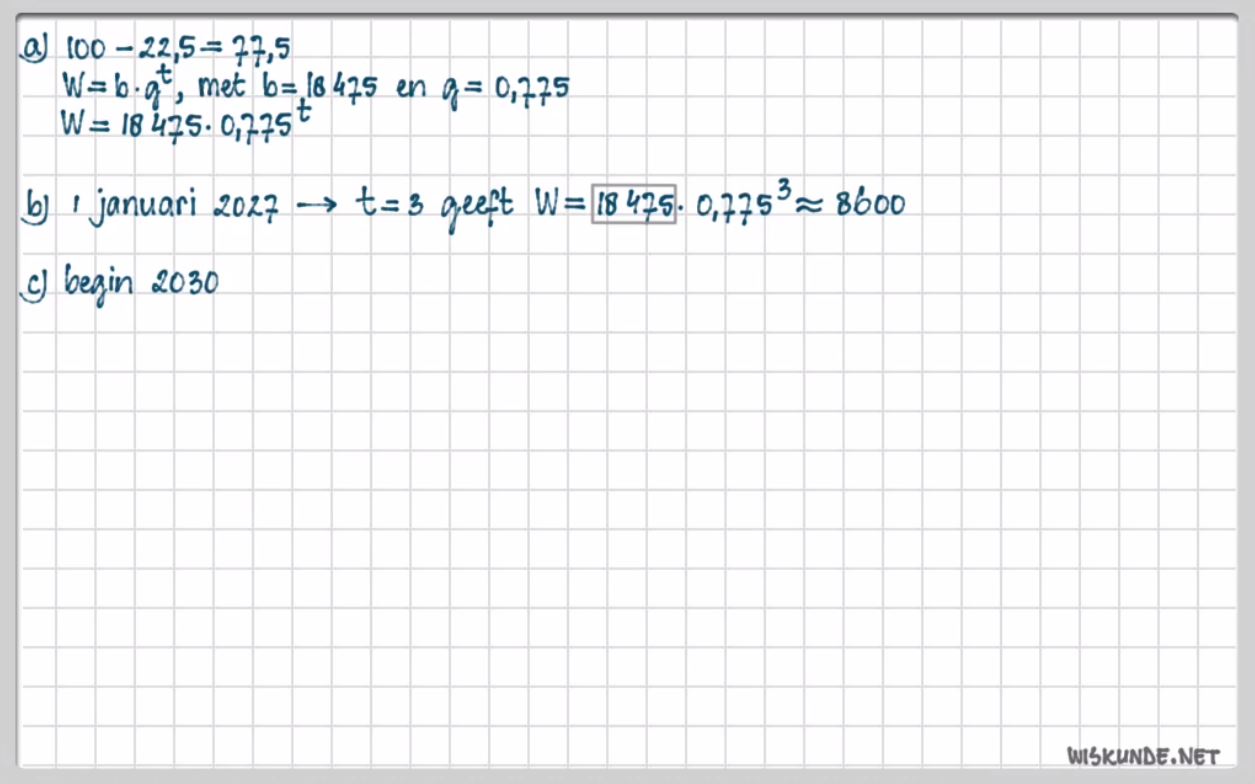 Exponenti&euml;le groei Opgave 17