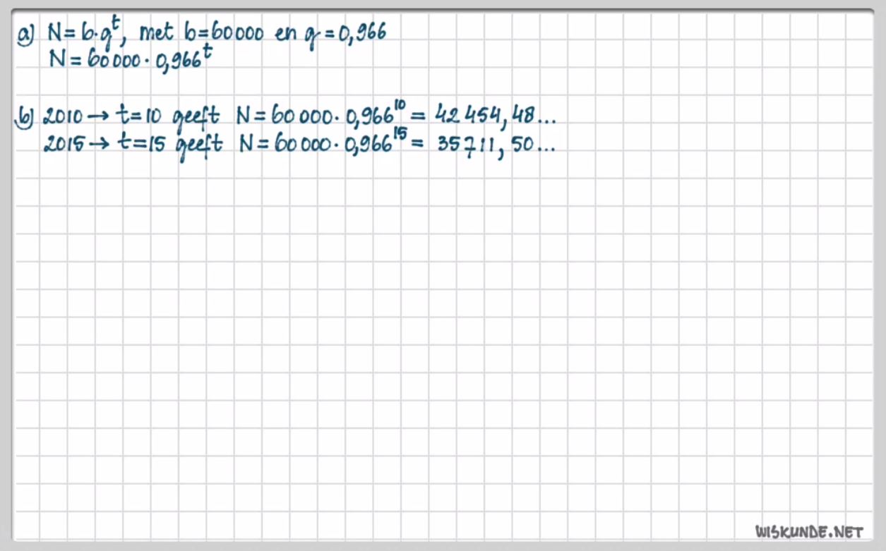 Exponenti&euml;le groei Opgave 13