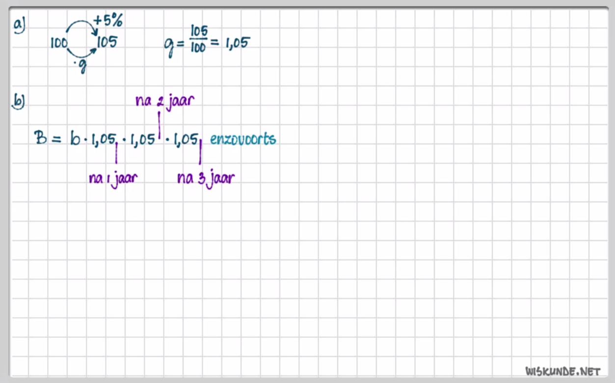 Exponenti&euml;le groei Opgave 15