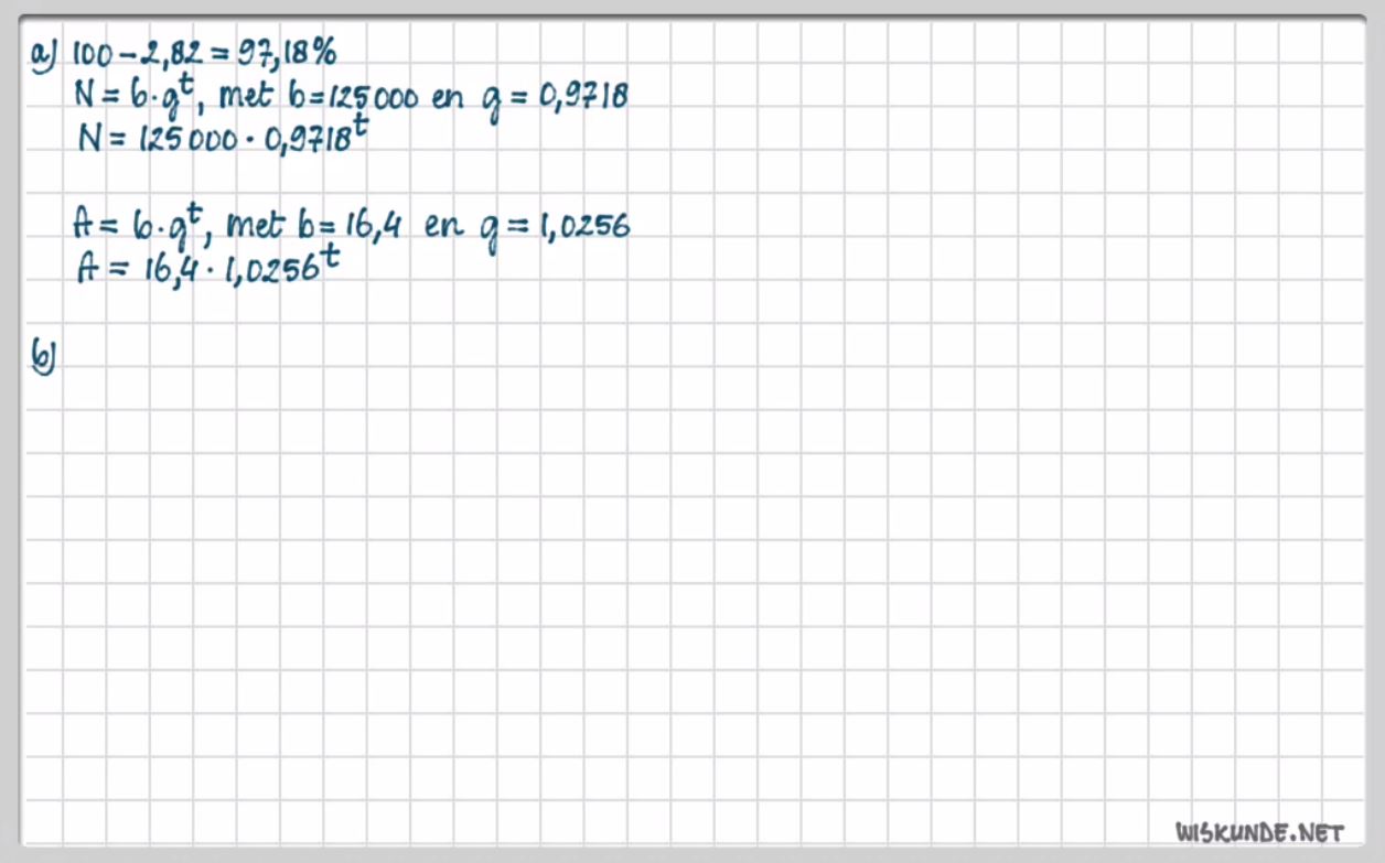 Exponenti&euml;le groei Opgave 19