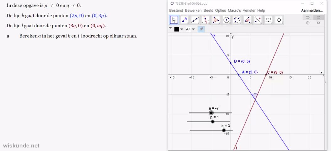 Afstanden bij punten en lijnen Opgave 24