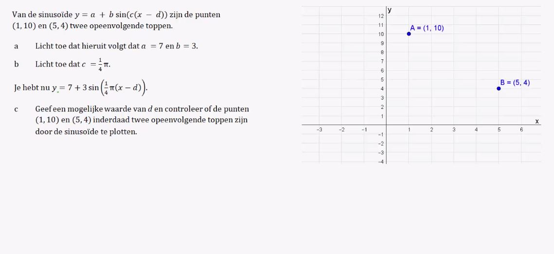Toepassingen van de sinuso&iuml;den Opgave 72