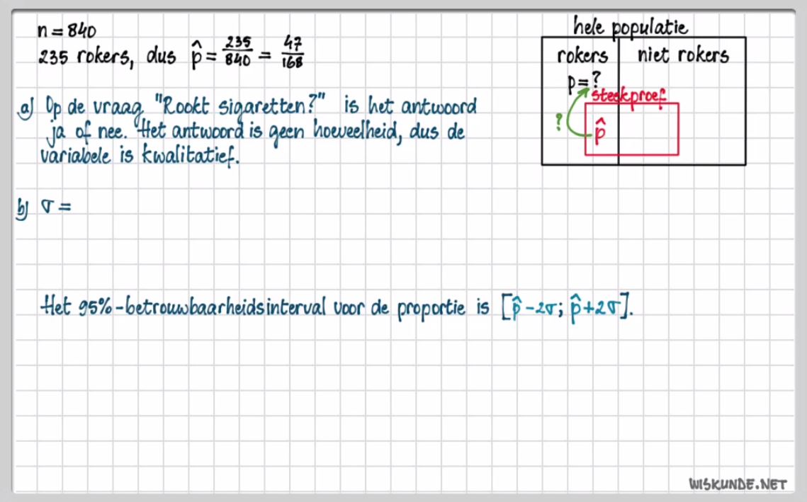 Populatieproportie Opgave 13