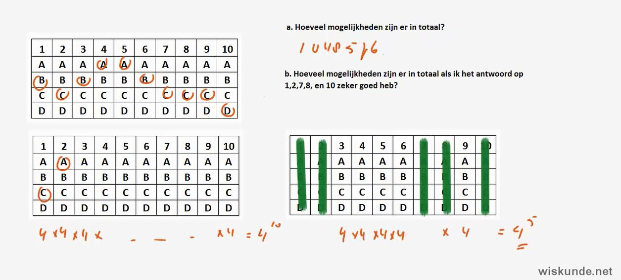 Tellen met en zonder herhaling opgave 24