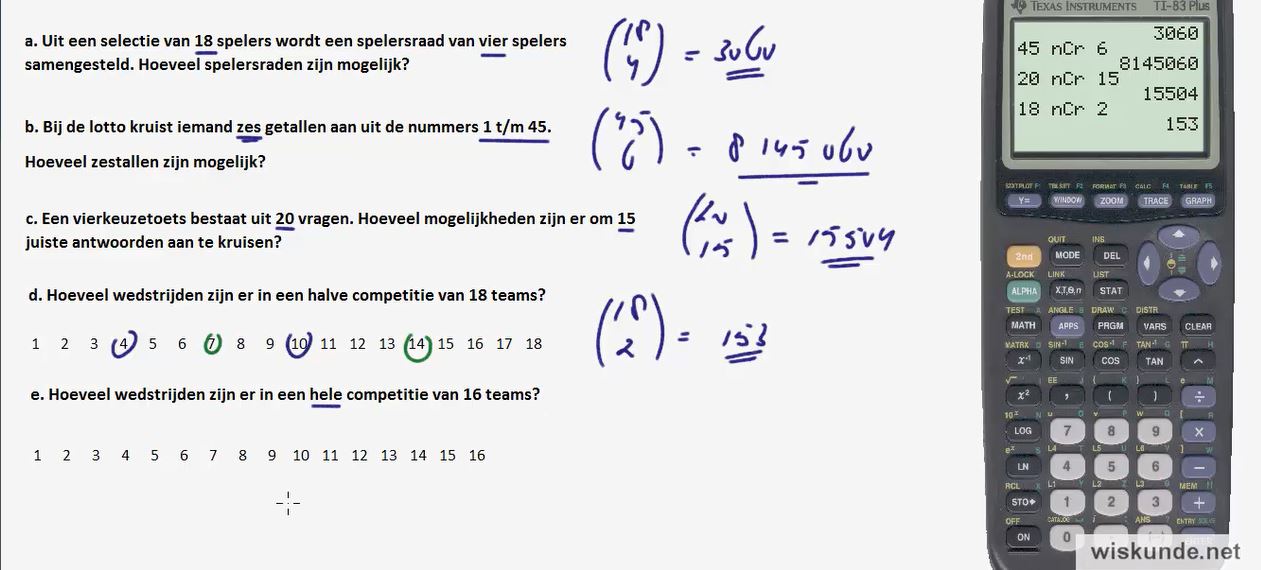 Permutaties en combinaties Opgave 42