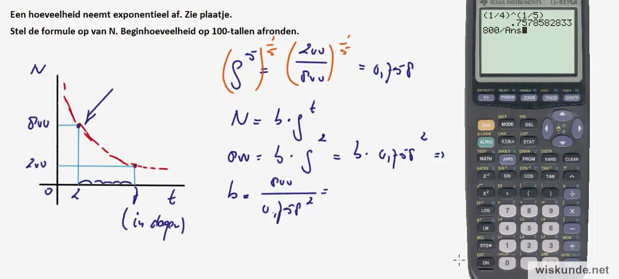 Formules bij groeiverschijnselen Opgave 51