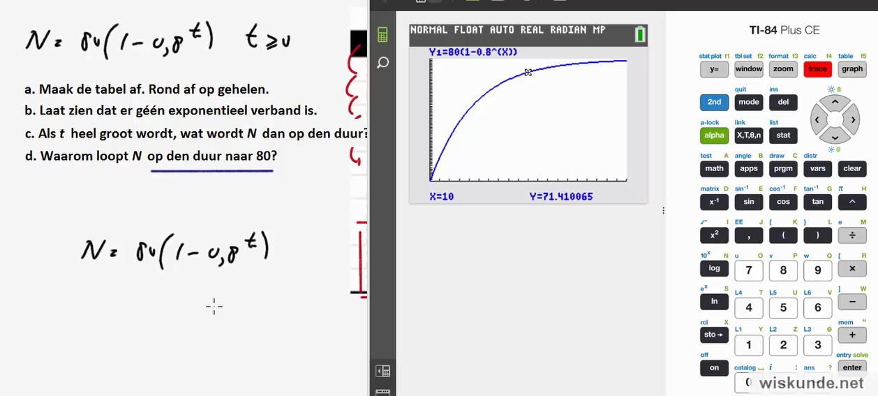 Formules bij groeiverschijnselen Opgave 59