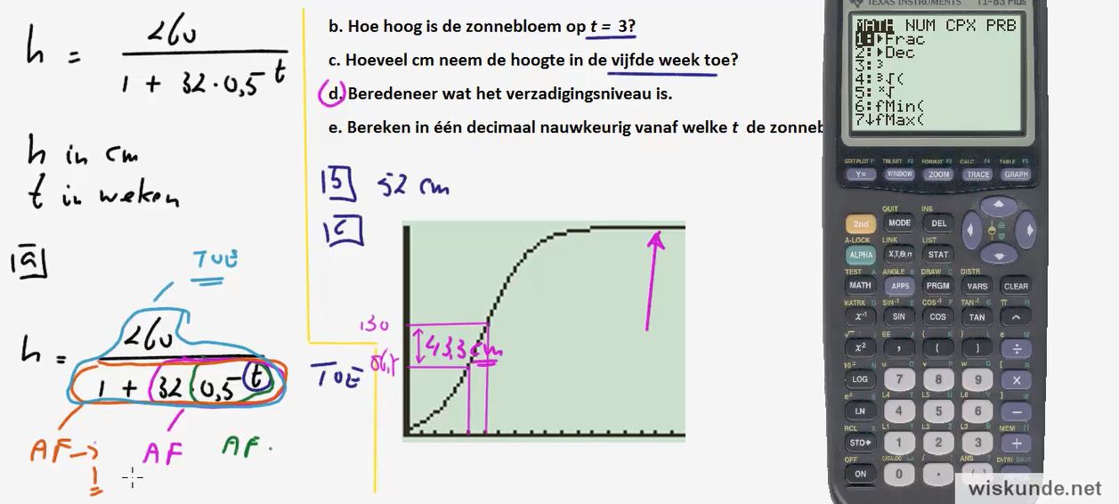 Formules bij groeiverschijnselen Opgave 60
