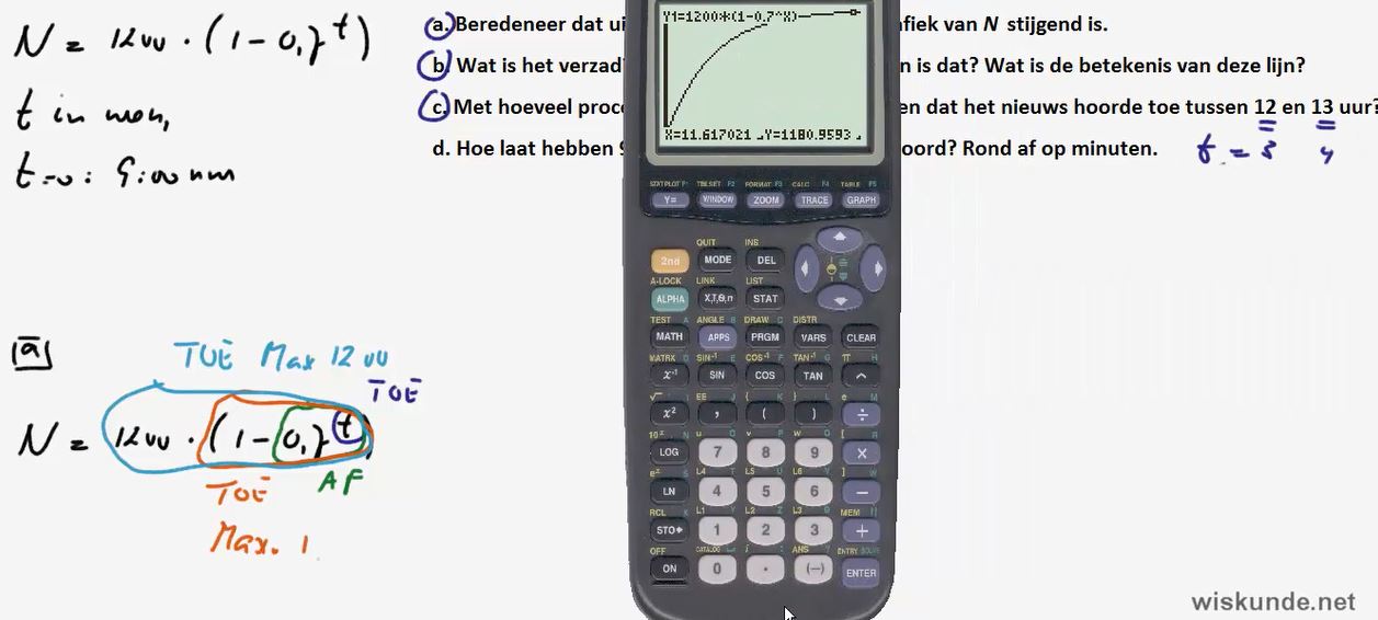 Formules bij groeiverschijnselen Opgave 61