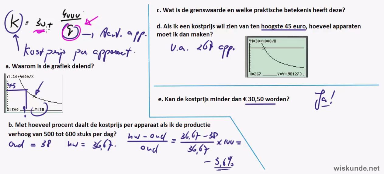 Evenredig en omgekeerd evenredig Opgave 38