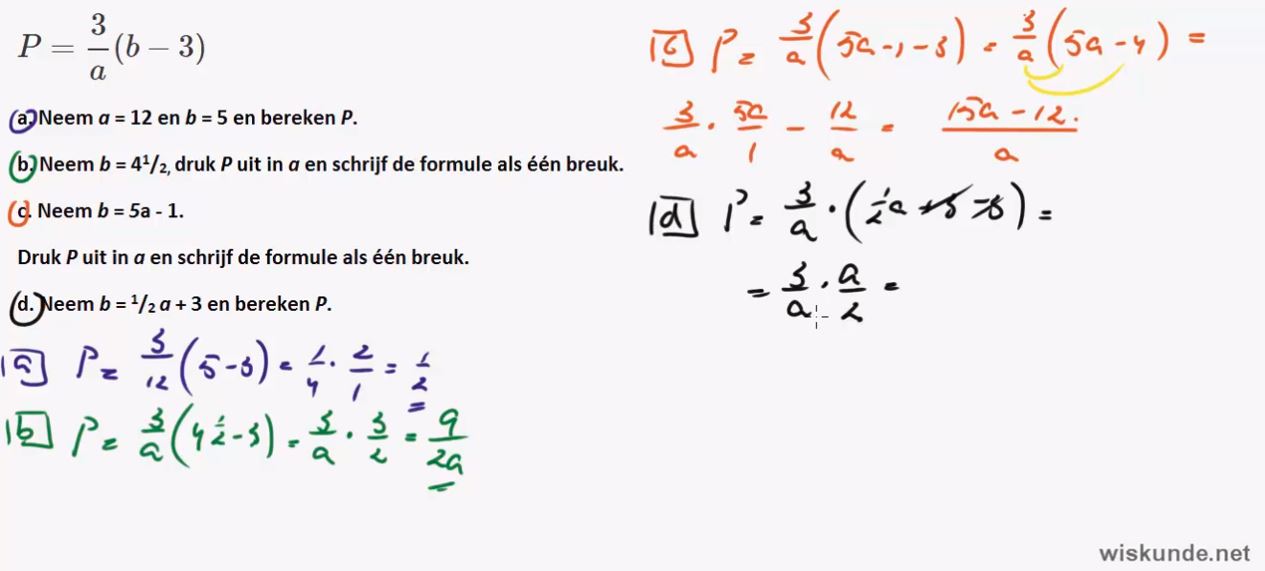 Formules met meer variabelen opgave 42