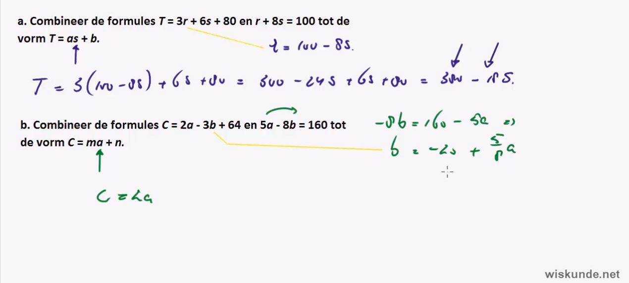 Formules met meer variabelen opgave 50