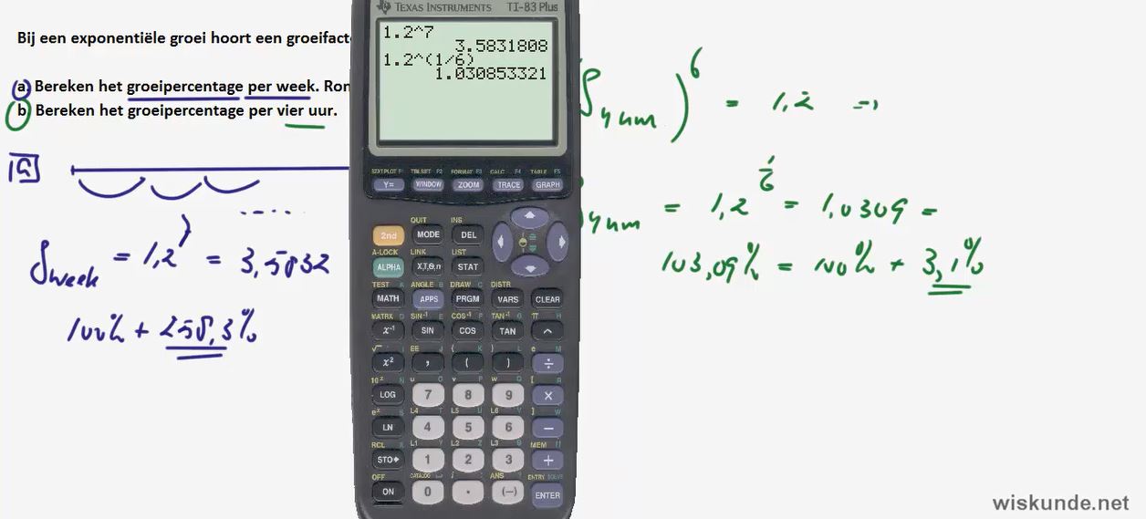 Exponentiele groeiformules Opgave 21