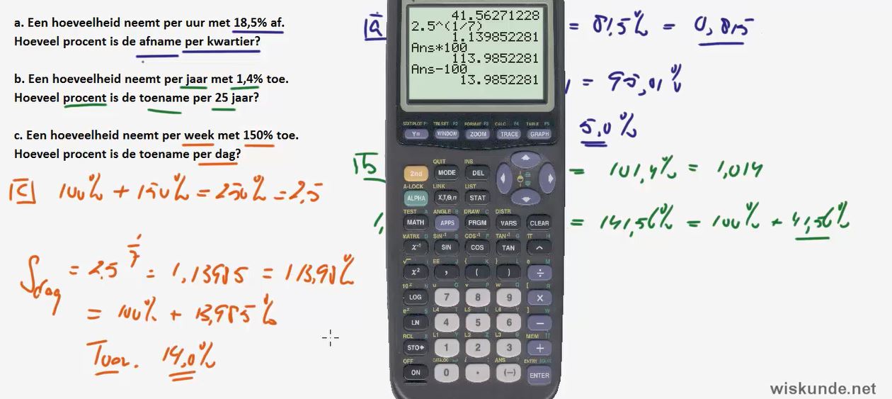 Exponentiele groeiformules Opgave 22