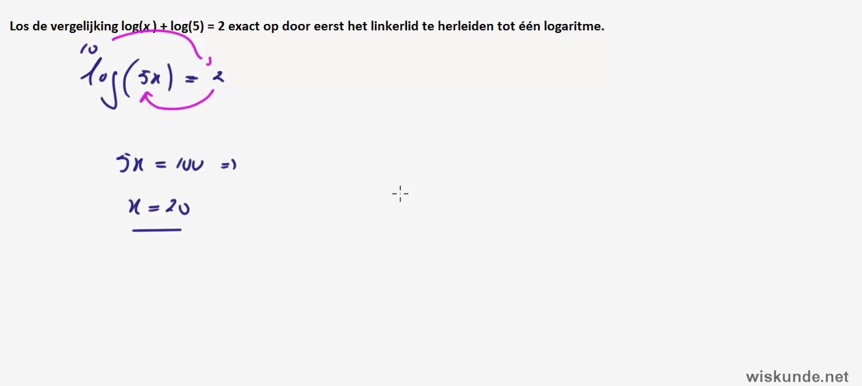 Rekenregels met Logaritmen Opgave 39