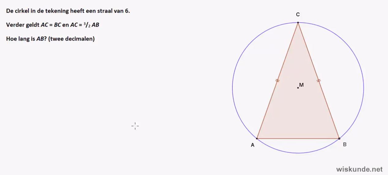Vergelijkingen in de meetkunde Opgave 27