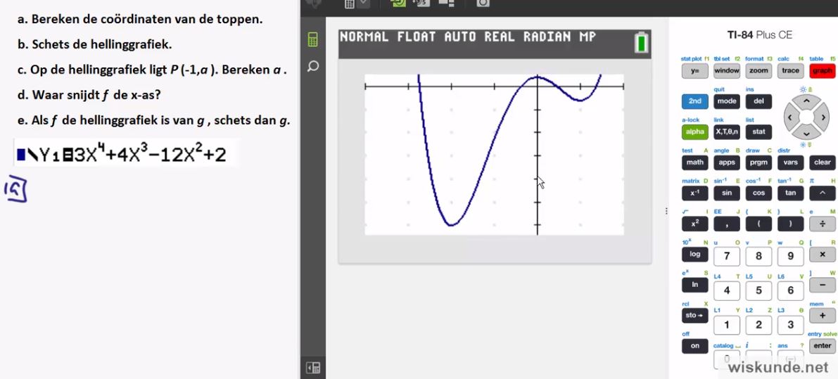 Raaklijnen en hellinggrafieken opgave 35