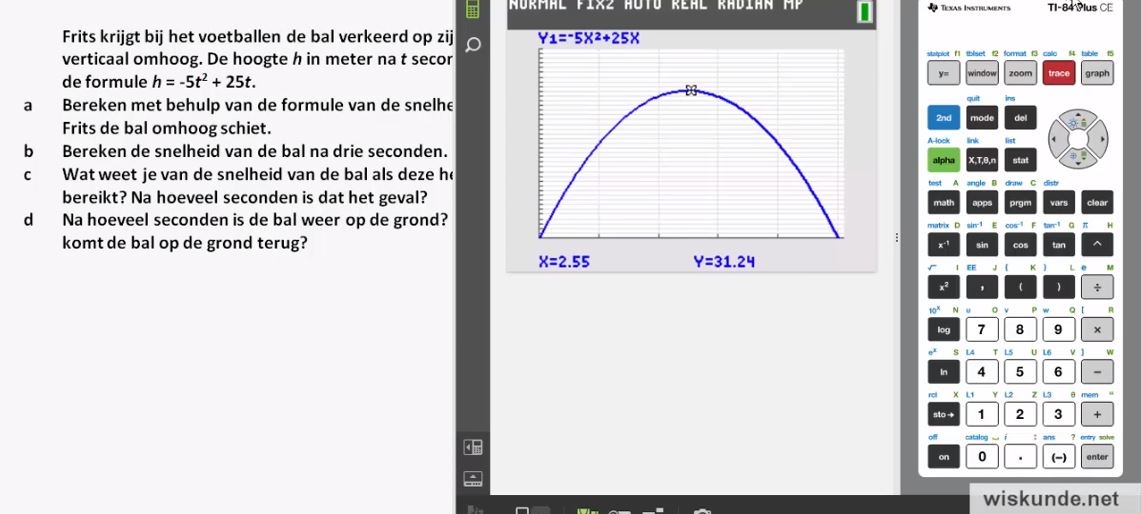Toepassingen van de afgeleide opgave 74