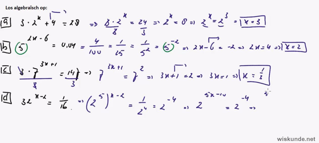 De standaardfunctie  f(x) =  g<sup>x</sup> Opgave 60