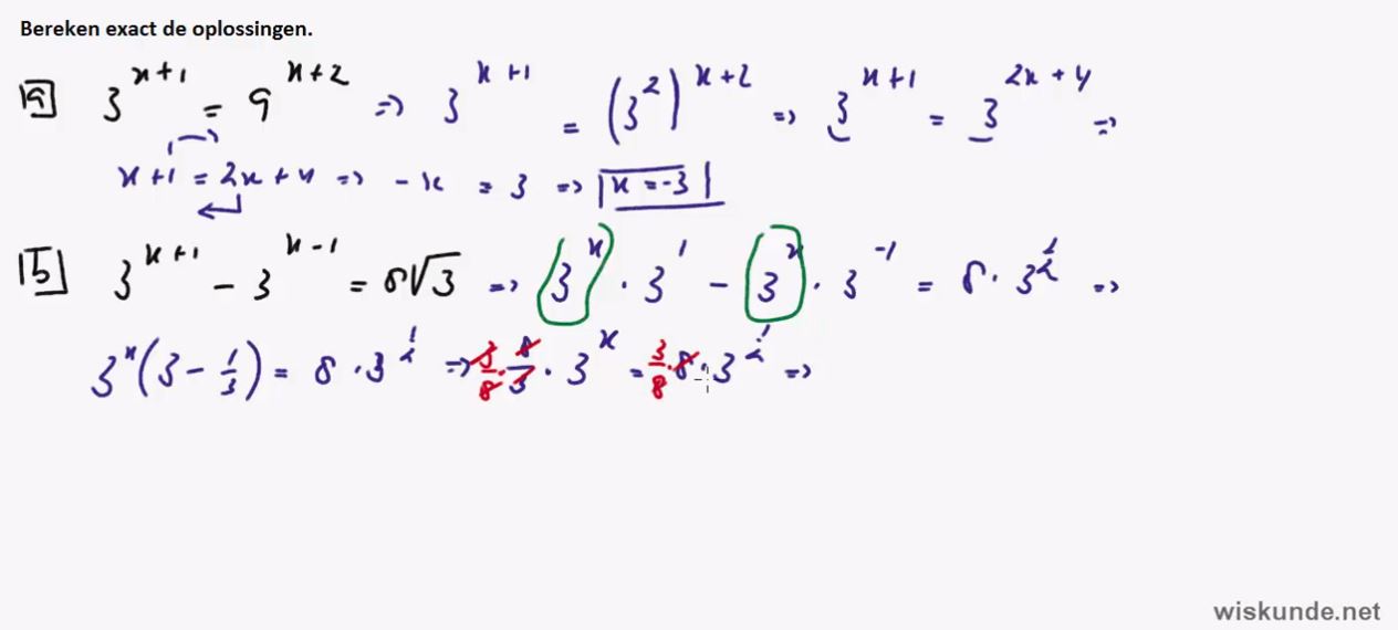 De standaardfunctie  f(x) =  g<sup>x</sup> Opgave 65