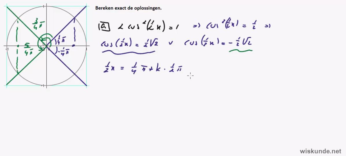 Goniometrische vergelijkingen Opgave 29