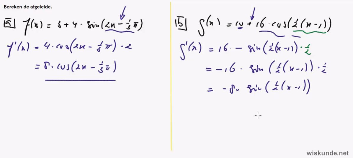 Goniometrische functies differentieren opgave 74