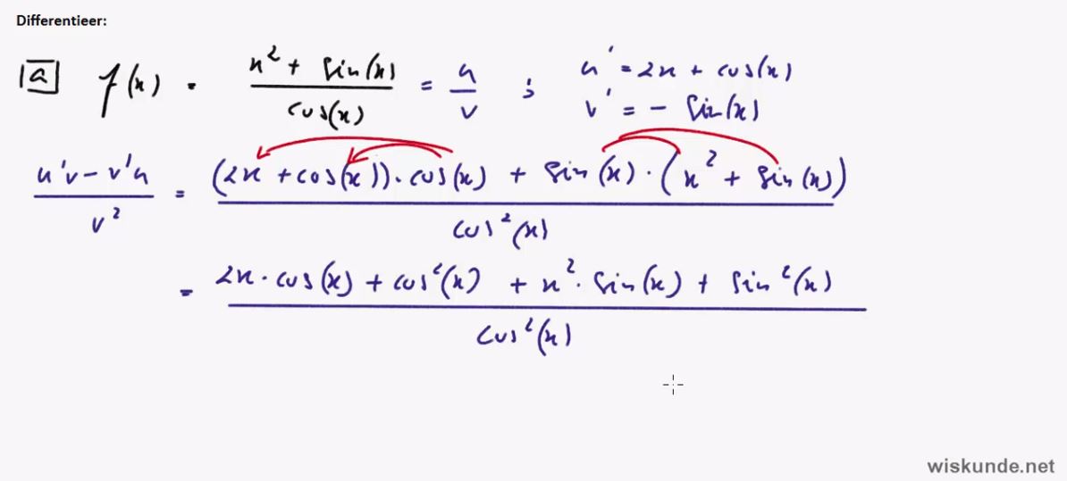 Goniometrische functies differentieren opgave 75