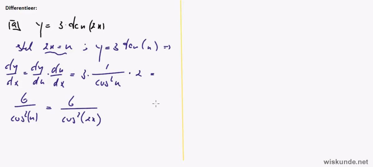 Goniometrische functies differentieren opgave 77