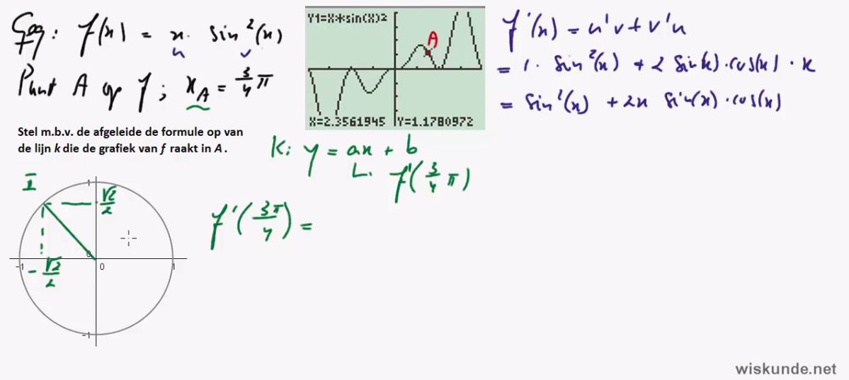 Goniometrische functies differentieren opgave 80