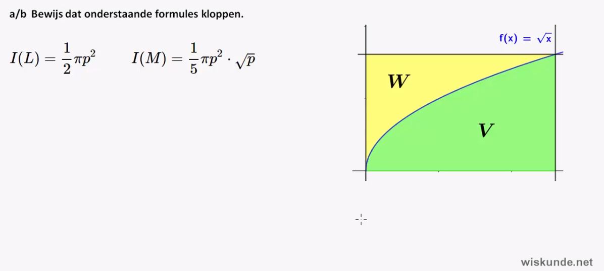 Integralen bij oppervlakte en inhoud opgave 67