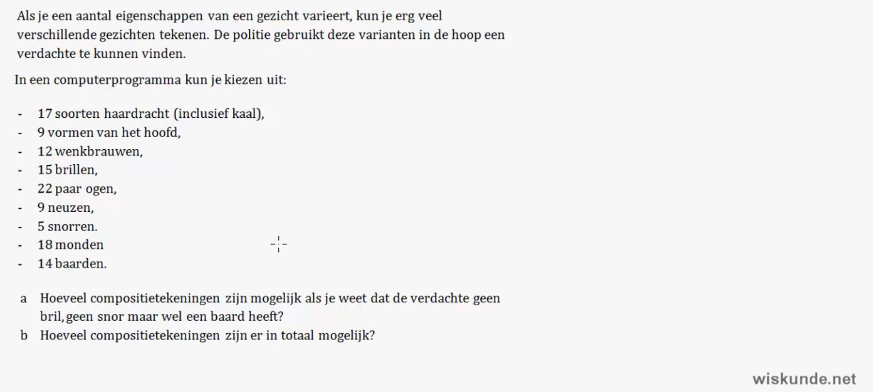 Tellen met en zonder herhaling Opgave 32