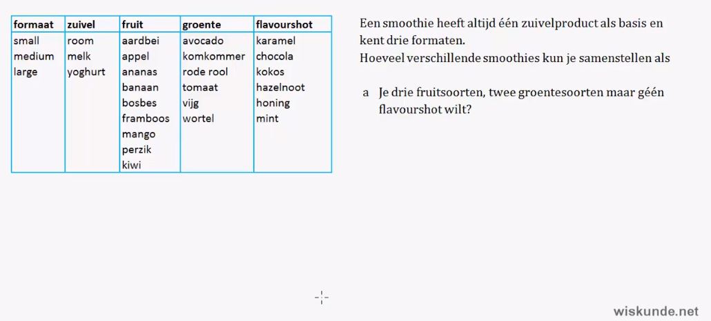 Permutaties en combinaties Opgave 53
