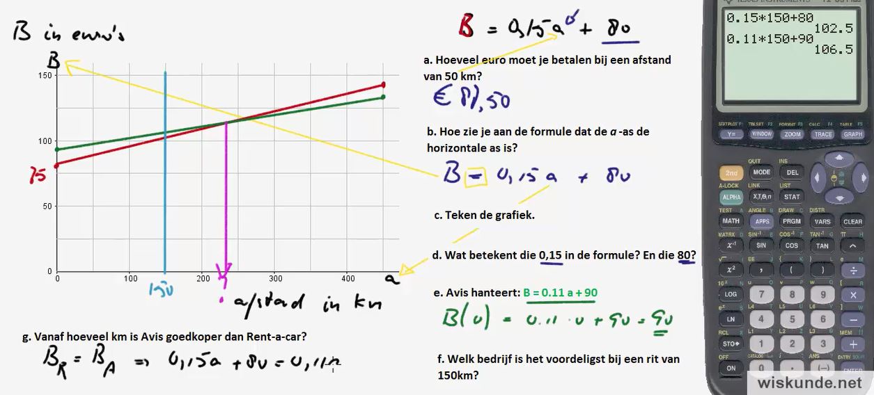 Lineaire formules Opgave 7