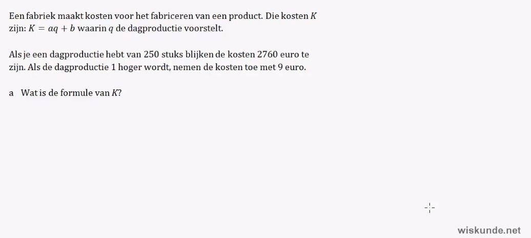Lineaire formules Opgave 15