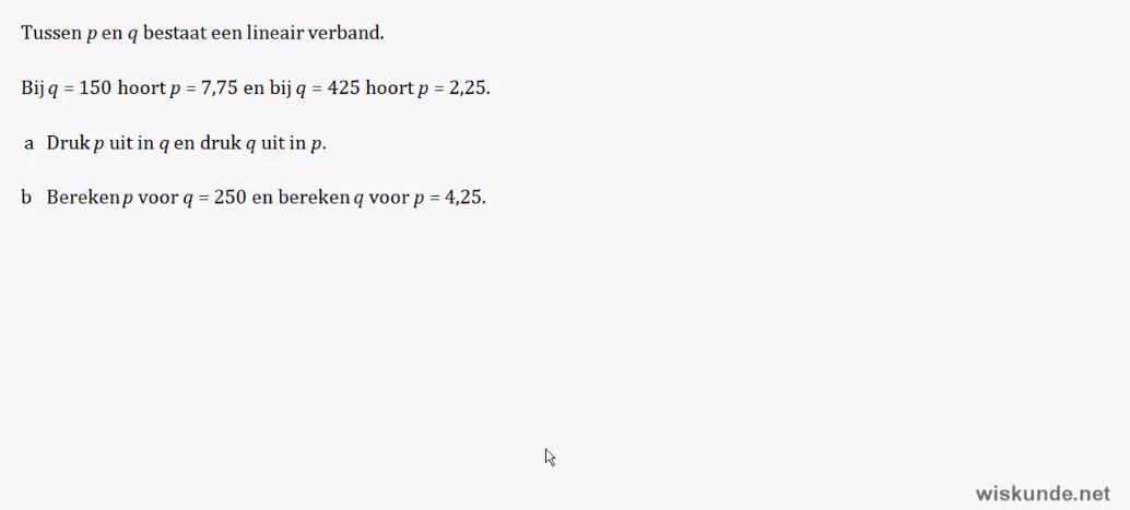 Lineaire formules opstellen Opgave 28