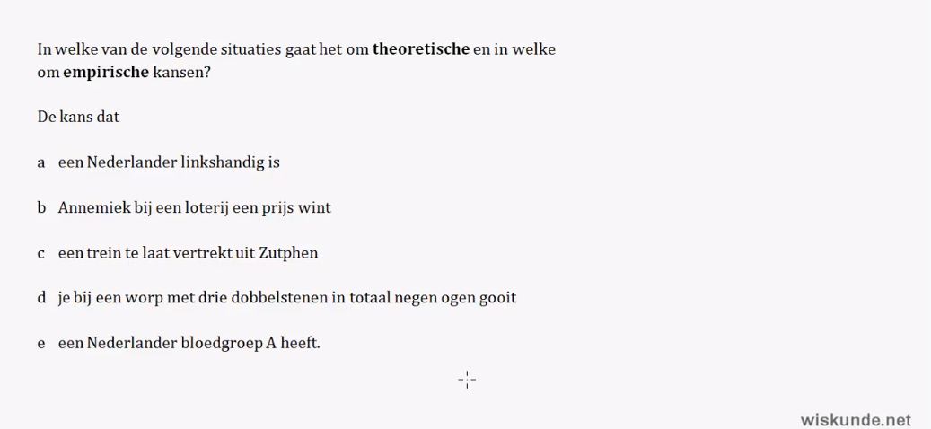 Empirische kansen Opgave 20